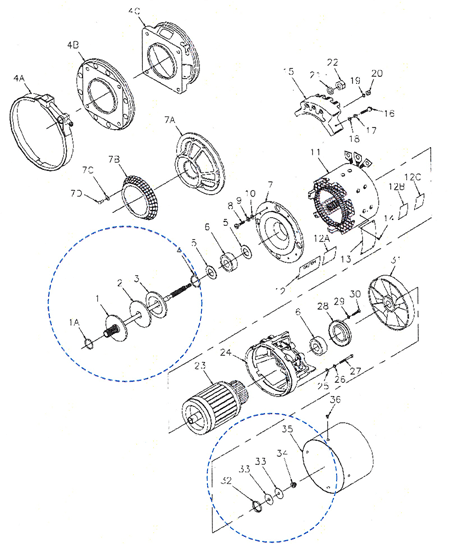 Photo of Exploded view of starter-generator