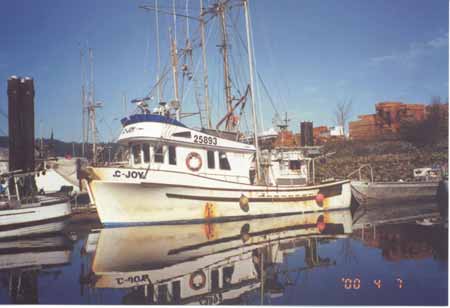 Photo 1 - The C-Joy secured to a public dock in Port Alberni, B.C., on 7 April 2000.