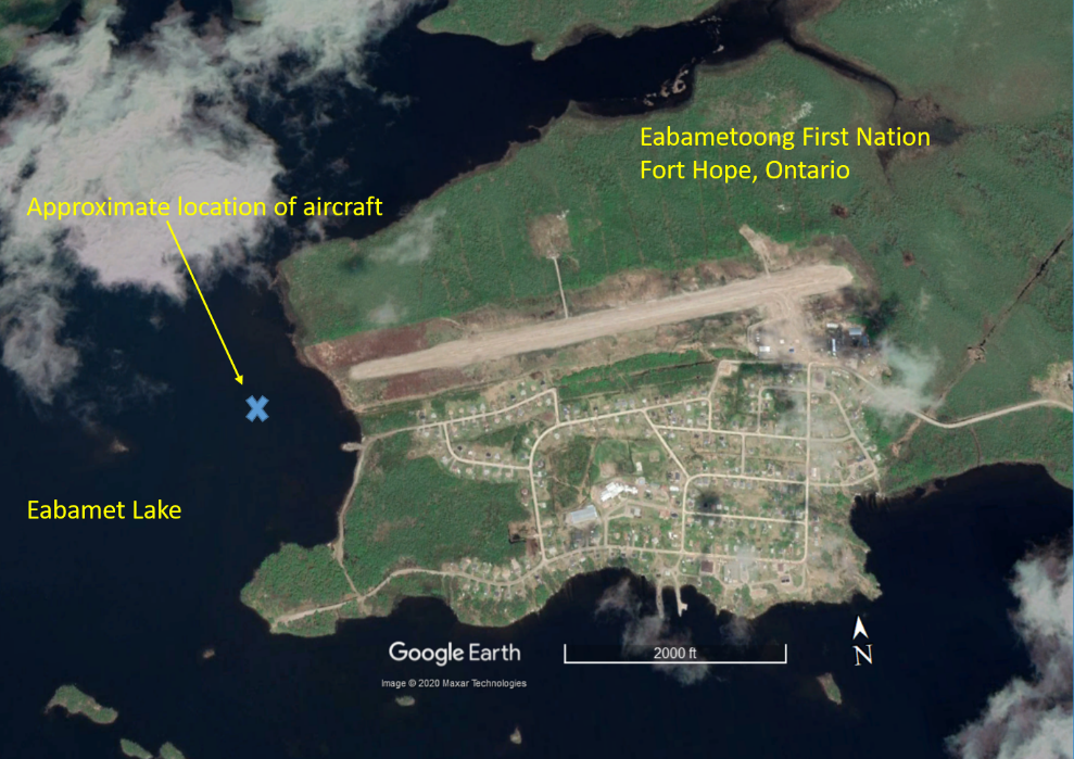 Map showing the location of the occurrence (Source: Google Earth, with TSB annotations)
