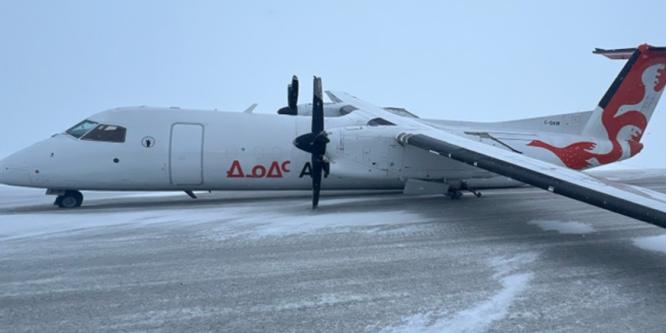 Figure 3. Aéronef de l’événement à l’étude immobilisé sur la piste (Source : Commandant de bord de l’aéronef)